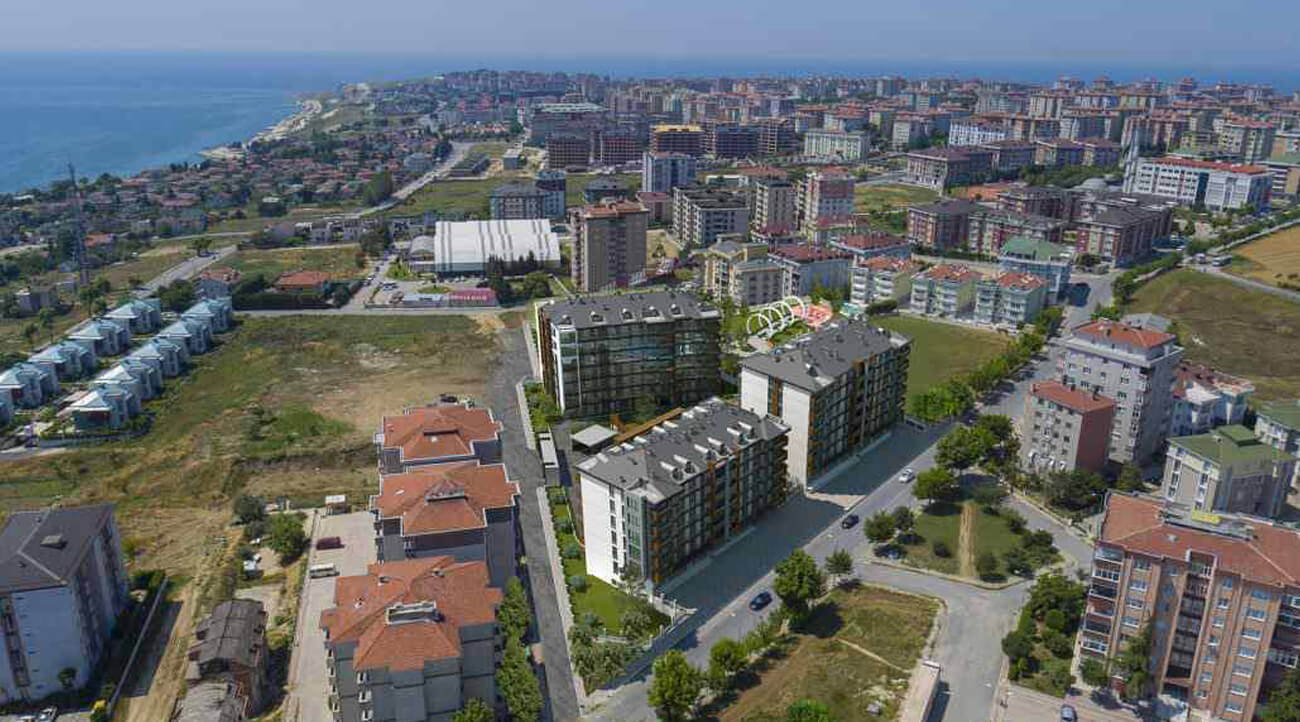 Ready to move complex with sea view and comfortable installment in Istanbul, European area, Buyukcekmece DS288 || damas.net 01
