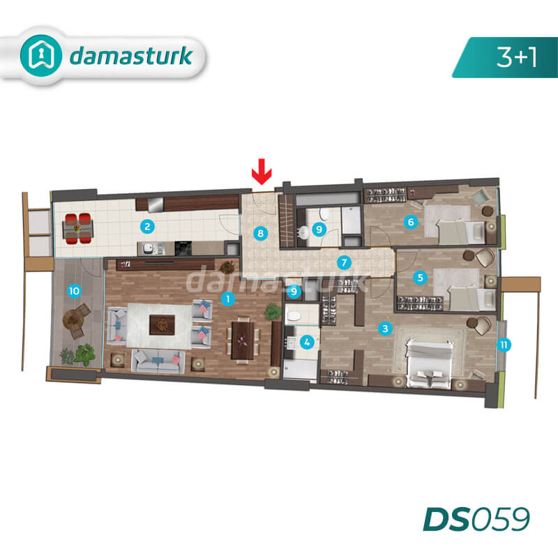 شقق للبيع في إسطنبول تركيا - المجمع DS059 || شركة داماس تورك العقارية 02