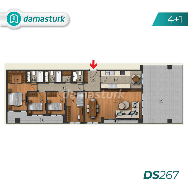 luxurious apartment and investment office complex by installments in Istanbul - kağıthane DS267 || damasturk  03