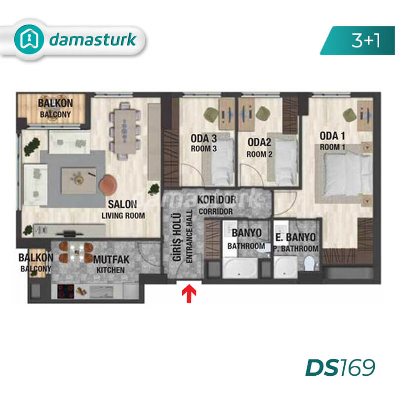 شقق للبيع في إسطنبول تركيا - المجمع DS169 || شركة داماس ترك العقارية 03
