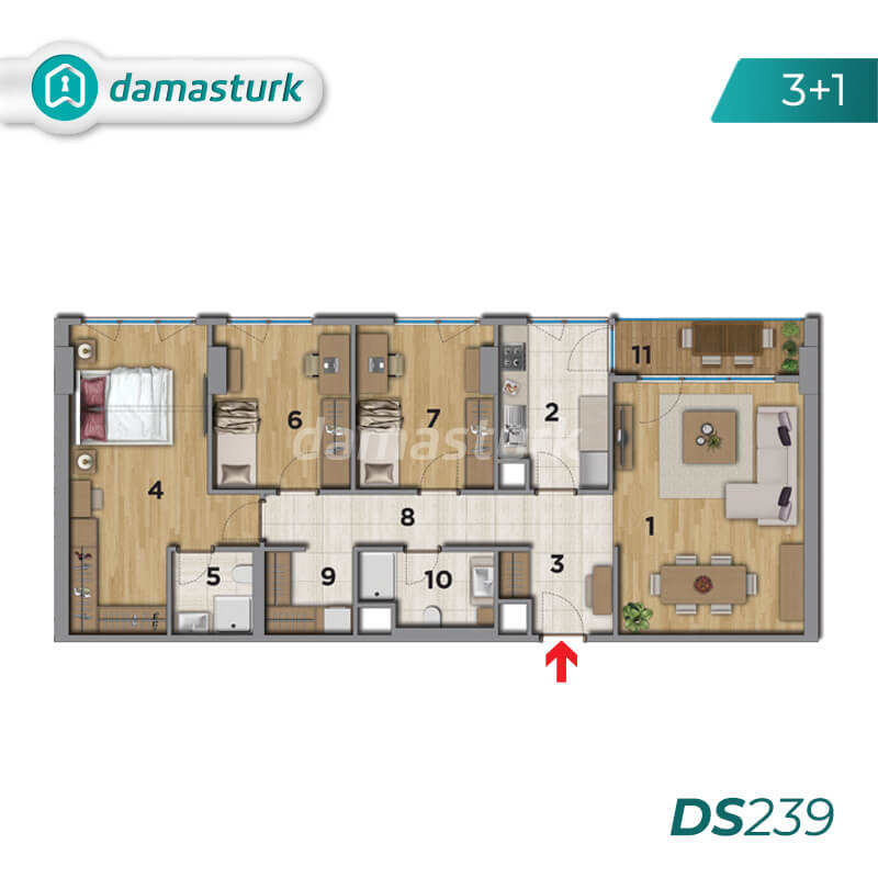 شقق للبيع في إسطنبول تركيا - المجمع DS239 || شركة داماس تورك العقارية 03