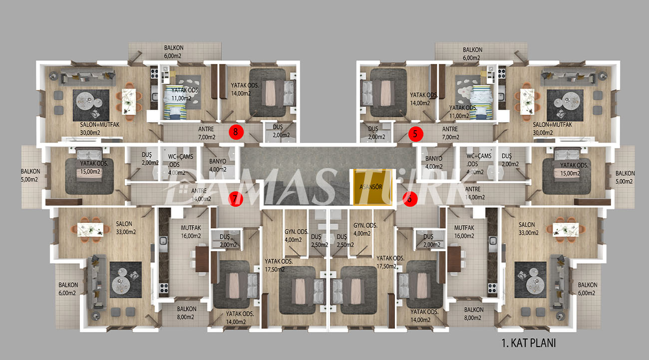 Appartements à vendre à Başiskele - Kocaeli DK040 | Immobilier DAMAS TÜRK 10