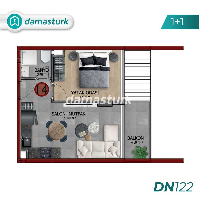 آپارتمان های لوکس برای فروش در آلانیا - آنتالیا DN122 | املاک داماستورک 01