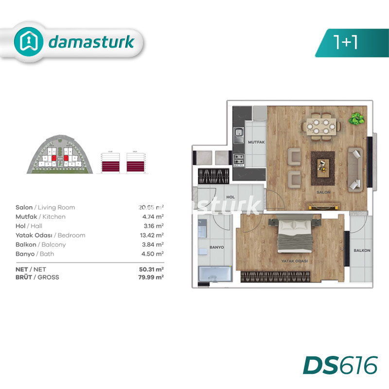 Appartements à vendre à Eyüpsultan - Istanbul DS616 | damasturk Immobilier 01