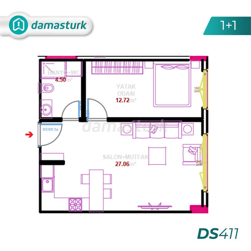 فروش آپارتمان در كوتشوك شكمجة - استانبول DS411 | املاک داماس تورک 01