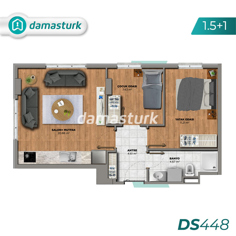 Apartments for sale in Kağithane - Istanbul DS448 | damasturk Real Estate 01