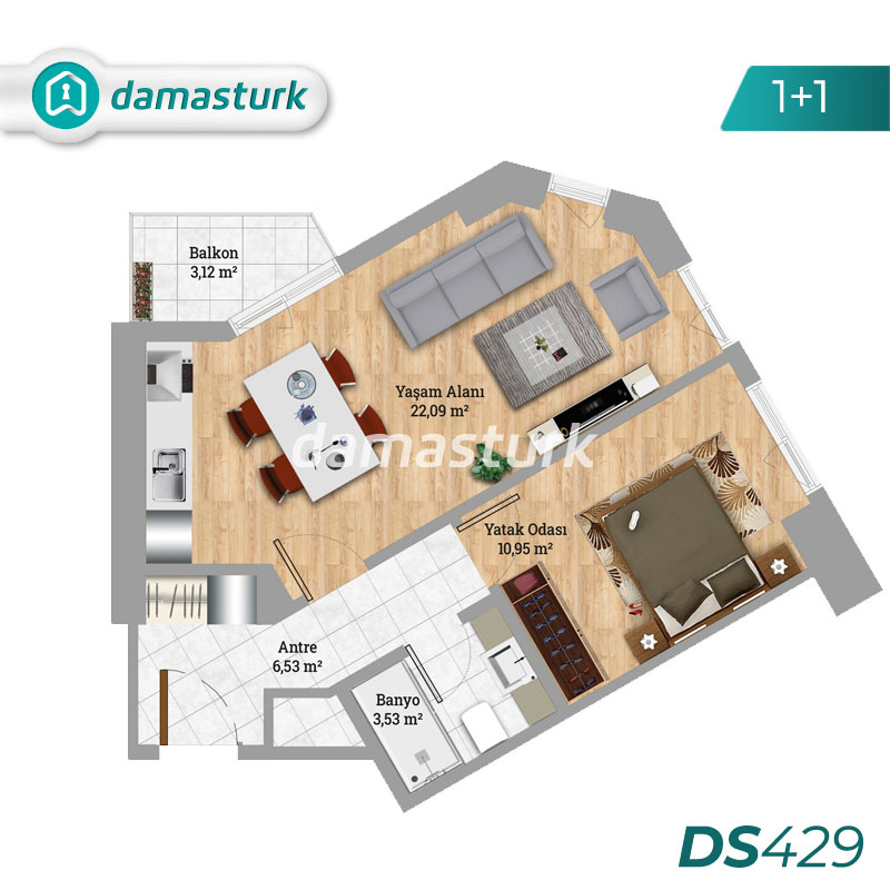 Appartements à vendre à Maltepe - Istanbul DS429 | damasturk Immobilier 01