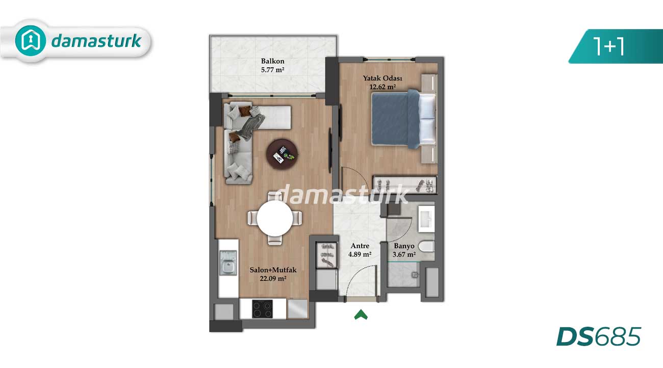 آپارتمان های لوکس برای فروش در ساريير - استانبول DS685 | املاک داماستورک 01