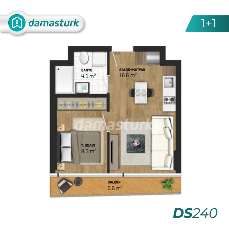 فروش آپارتمان در كوتشوك شكمجة - استانبول DS240 | املاک داماس تورک  01
