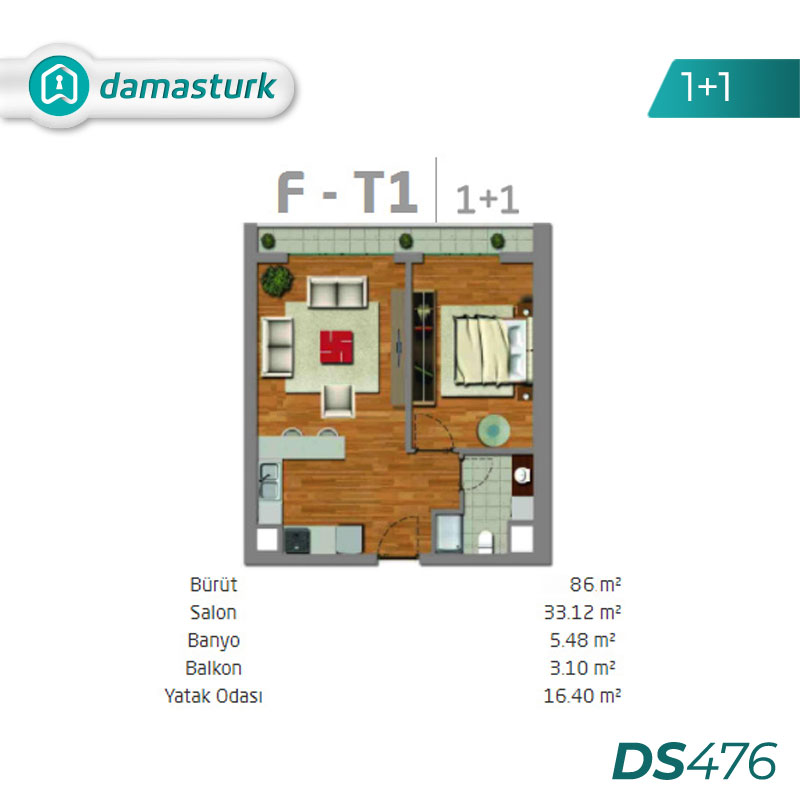 آپارتمان برای فروش در اسنیورت - استانبول DS476 | املاک داماستورک 02