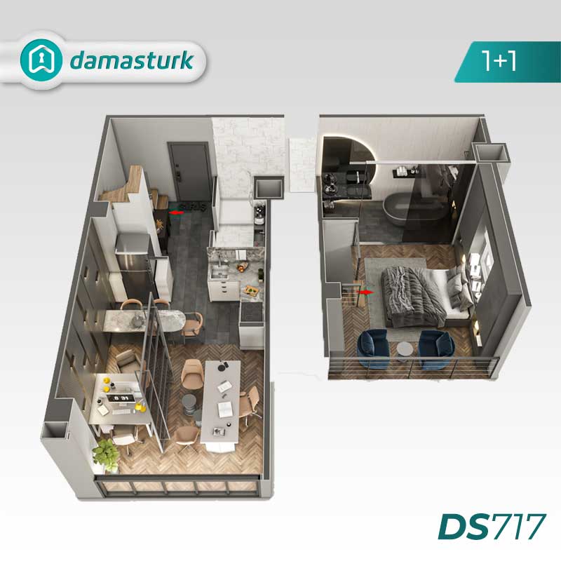 Appartements à vendre à Ispartakule - Istanbul DS717 | damasturk Immobilier 02