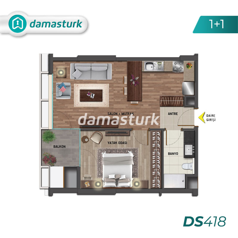 Apartments for sale in Küçükçekmece - Istanbul DS418 | damaturk Real Estate 01