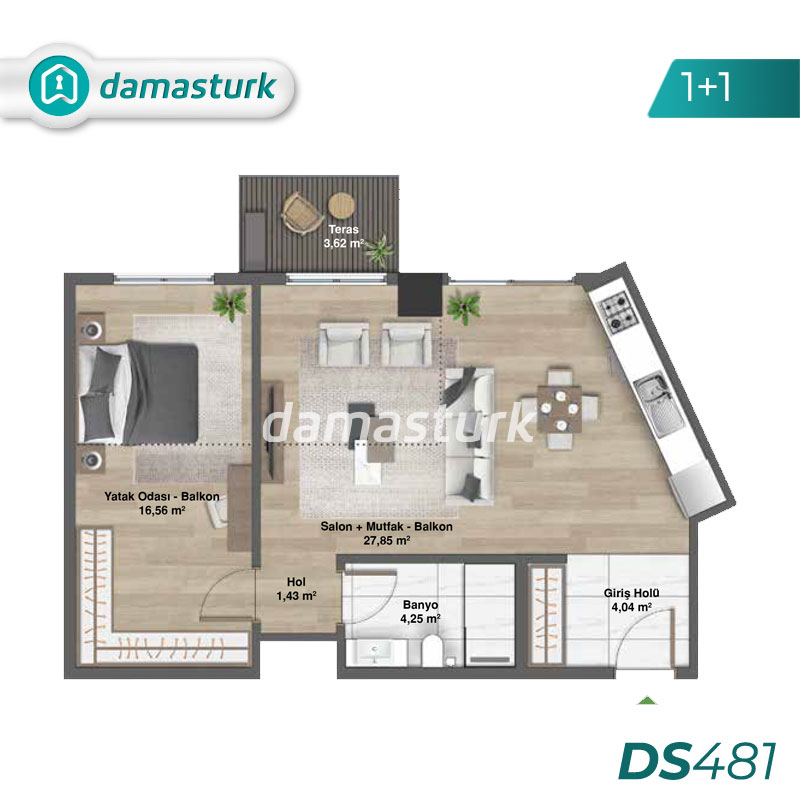 Apartments for sale in Kağıthane - Istanbul DS481 | damasturk Real Estate 01