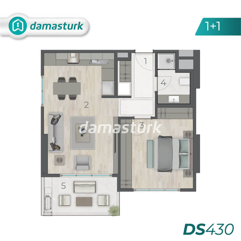 آپارتمان برای فروش در زیتین برنو - استانبول DS430 | املاک داماستورک 01