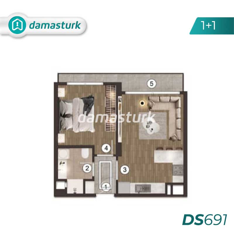آپارتمان های لوکس برای فروش در كوتشوك شكمجه - استانبول DS691 | املاک داماستورک 01