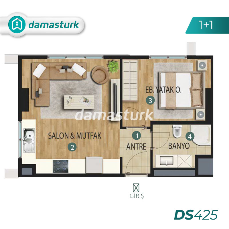آپارتمان برای فروش در كارتال - استانبول DS425 | املاک داماستورک 01