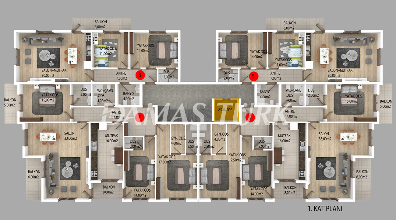 Appartements à vendre à Başiskele - Kocaeli DK040 | Immobilier DAMAS TÜRK 11