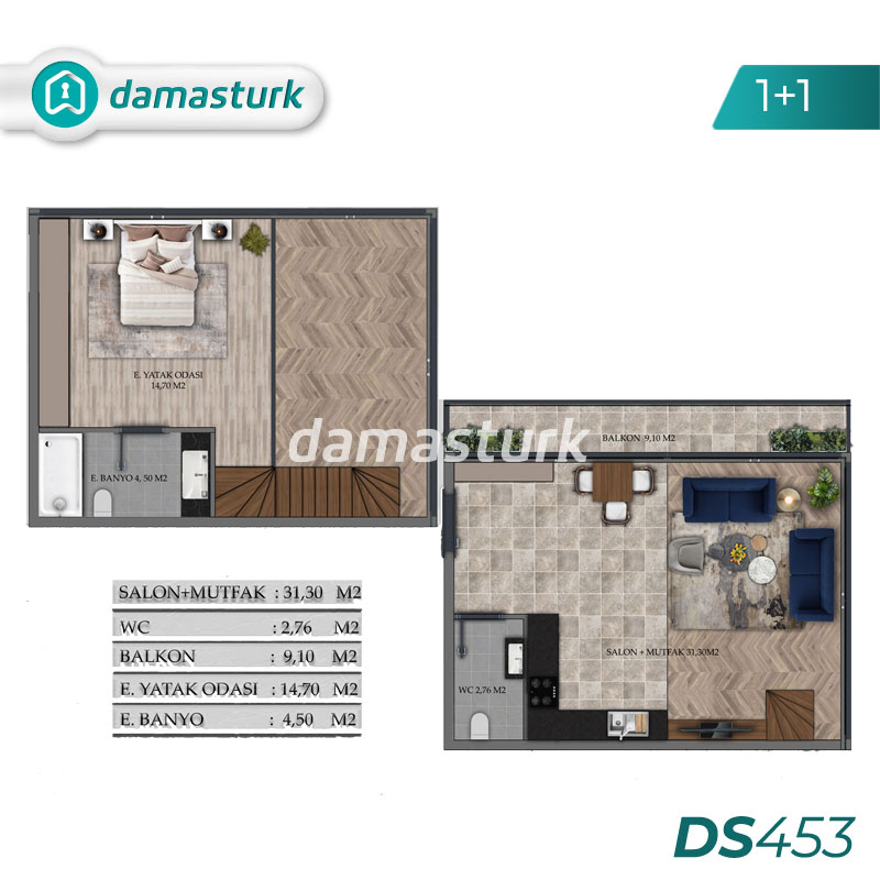 آپارتمان برای فروش در باهشلي افلار - استانبول DS453 | املاک داماستورک 01