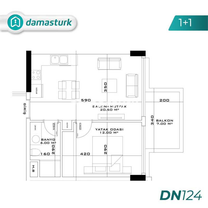 آپارتمان های لوکس برای فروش در آلانیا - آنتالیا DN124 | املاک داماستورک 01