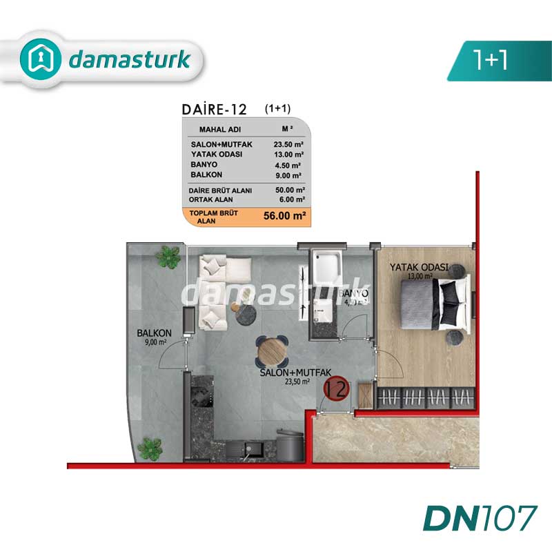 Apartments for sale in Alanya - Antalya DS107 | DAMAS TÜRK Real Estate 01