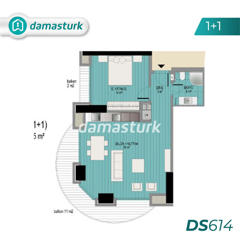 Appartements à vendre à Şişli - Istanbul DS614 | damasturk Immobilier 01