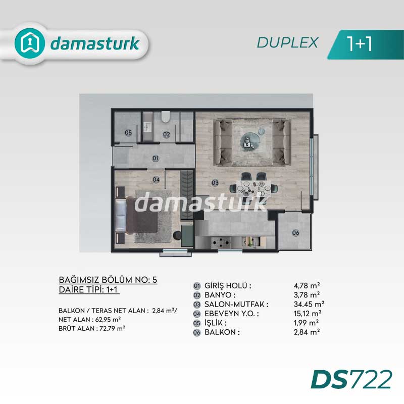 Luxury apartments for sale in Beşiktaş - Istanbul DS722 | damasturk Real Estate 01