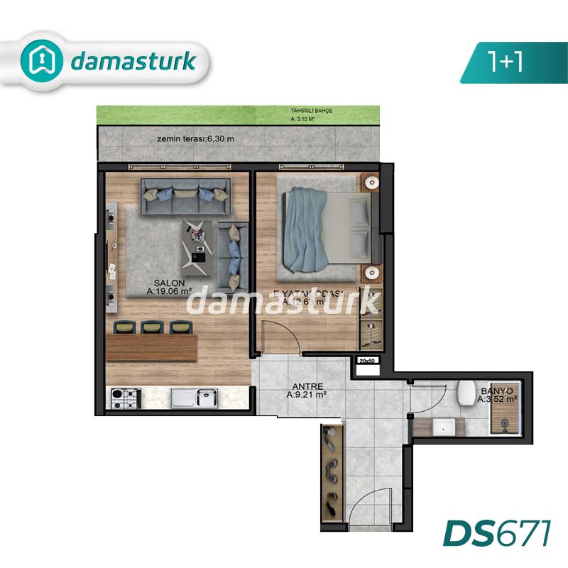 Appartements à vendre à Beylikdüzü - Istanbul DS671 | damasturk Immobilier 01