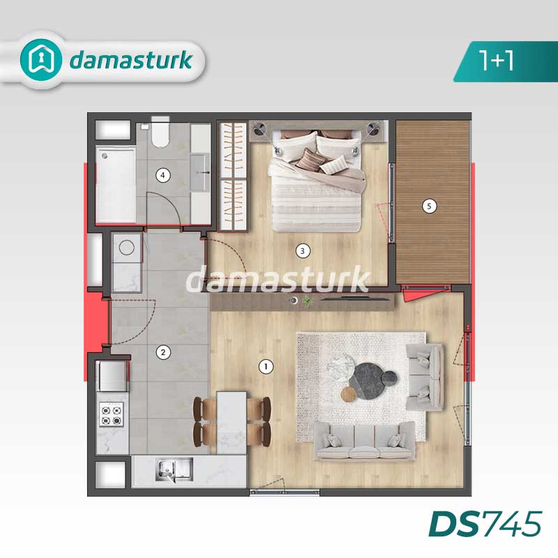 آپارتمان برای فروش در بغجلار- استانبول DS745 | املاک داماستورک 01