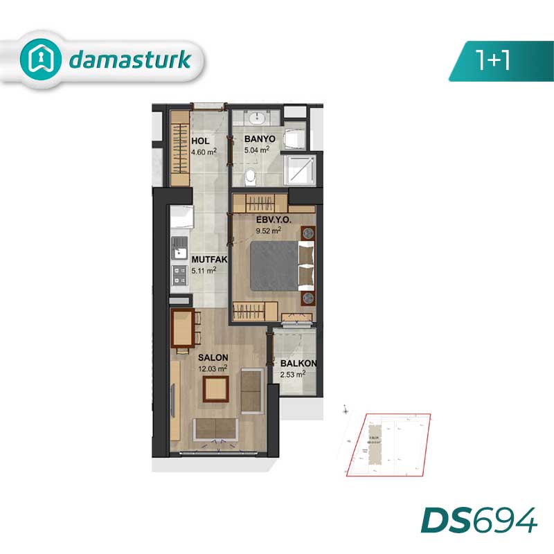 آپارتمان های لوکس برای فروش در باشاک شهیر - استانبول DS694 | املاک داماستورک 01