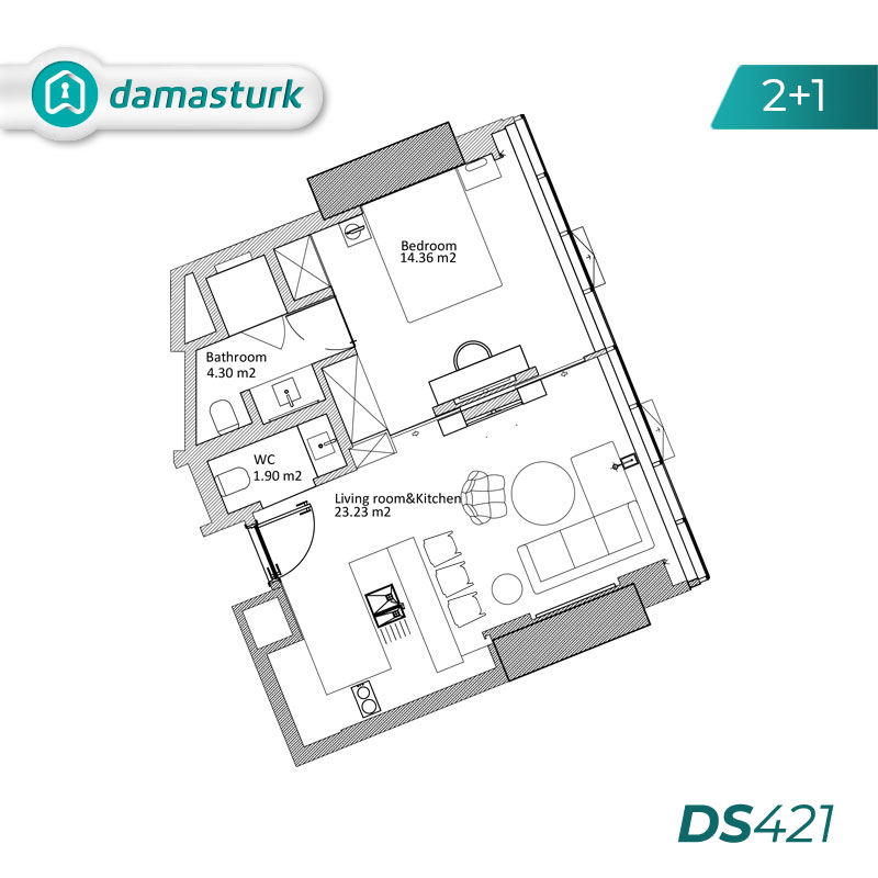 آپارتمان برای فروش در بغجلار - استانبول DS421 | املاک داماستورک 01