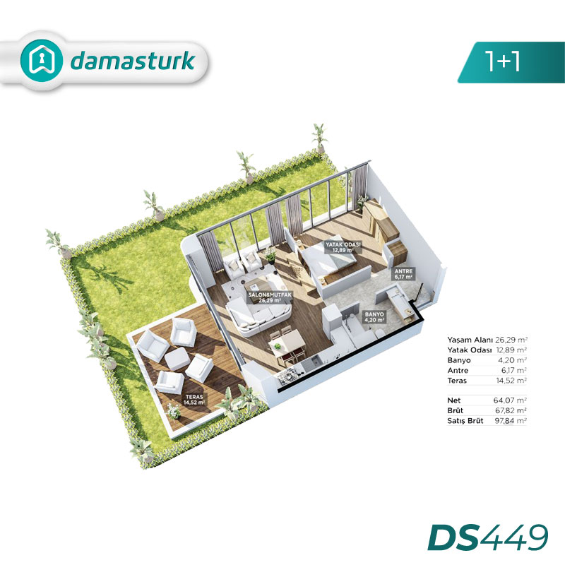 آپارتمان برای فروش در عمرانیه - استانبول DS449 | املاک داماستورک 01