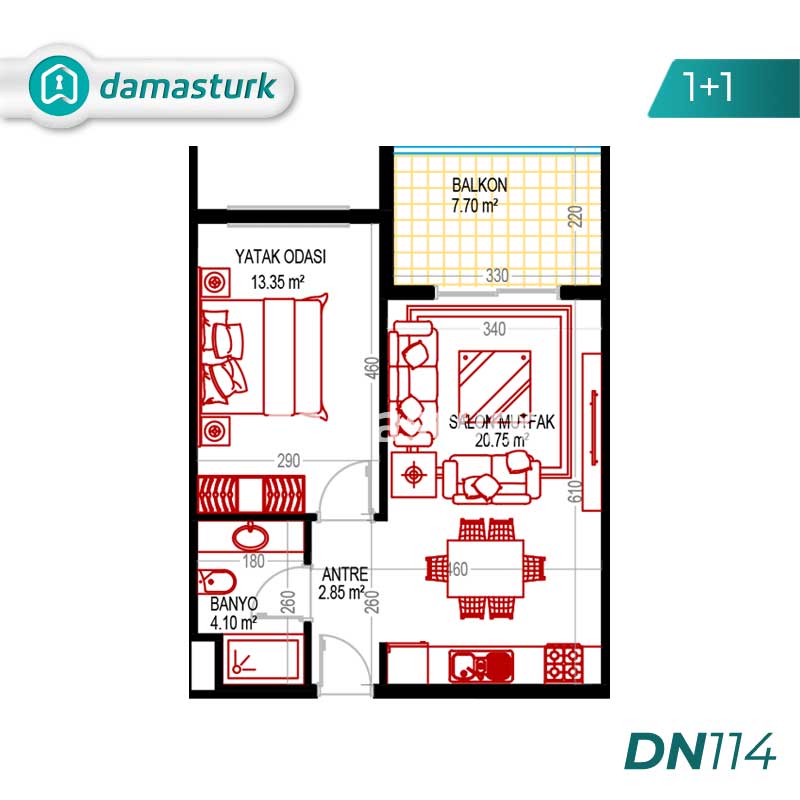 آپارتمان های لوکس برای فروش در آلانیا - آنتالیا DN114 | املاک داماستورک 01