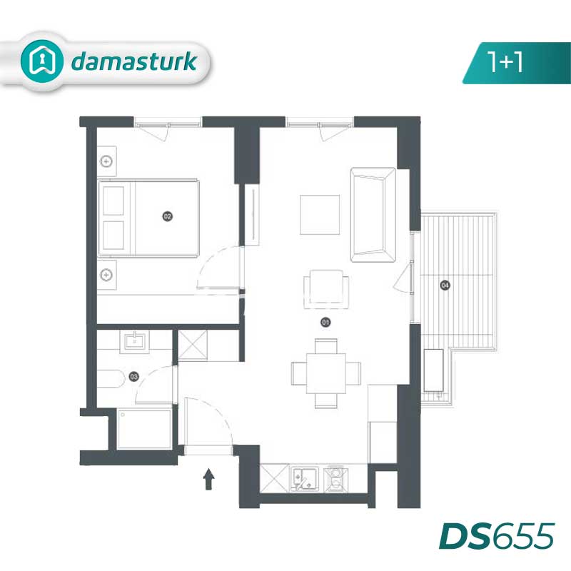 آپارتمان برای فروش در بغجلار - استانبول DS655 | املاک داماستورک 01