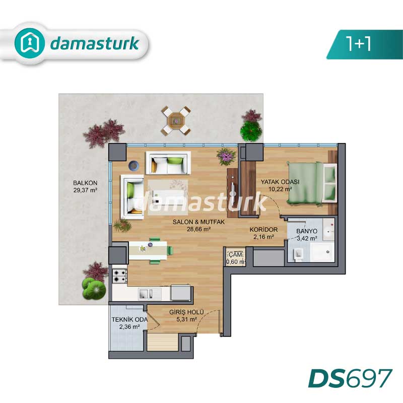 Appartements à vendre à Çekmeköy - Istanbul DS697 | damasturk Immobilier 01
