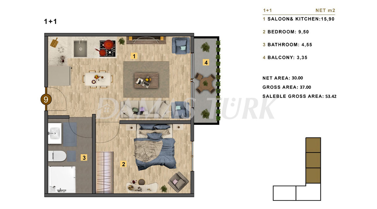 Apartments for sale in Orhangazi - Bursa DB058 | damasturk Real Estate 11