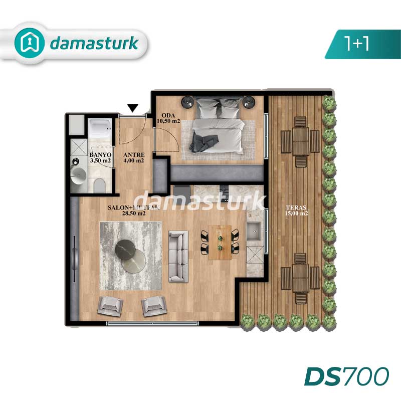 آپارتمان برای فروش در بيليك دوزو - استانبول DS700 | املاک داماستورک 01