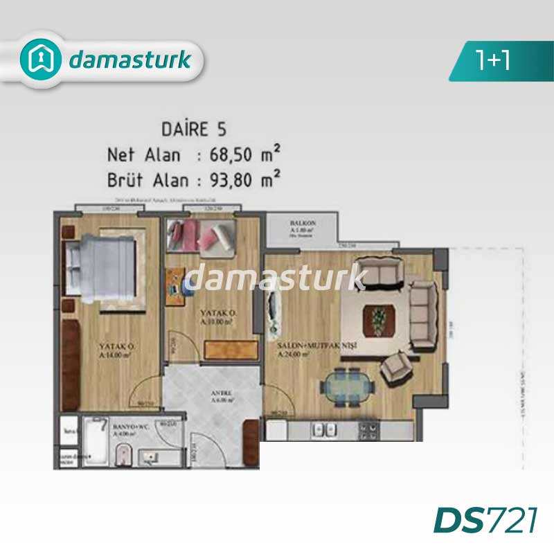 Appartements à vendre à Üsküdar - Istanbul DS721 | damasturk Immobilier 01