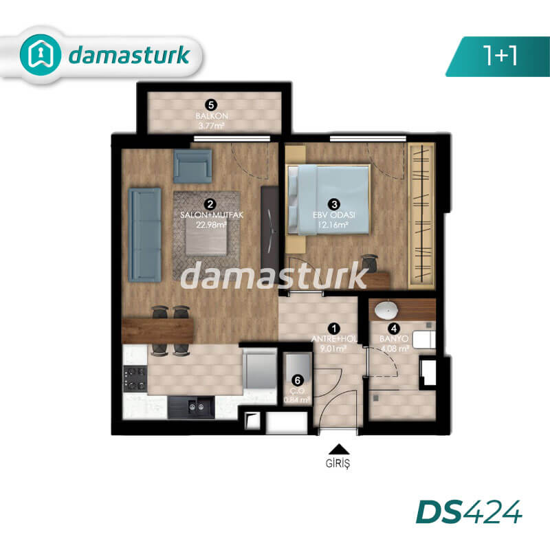 Appartements à vendre à Eyup - Istanbul DS424 | damasturk Immobilier 01