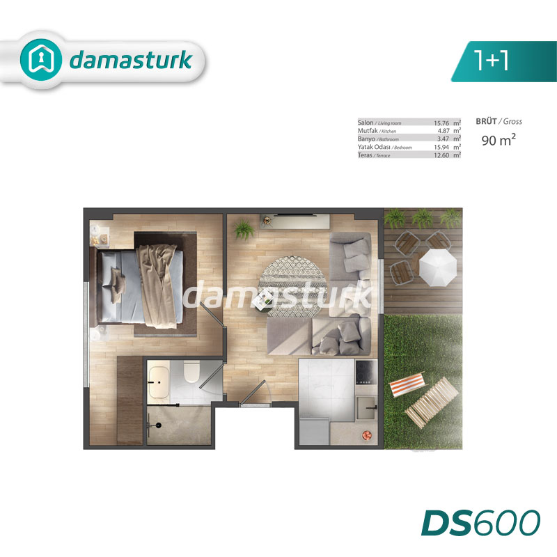 Apartments for sale in Eyup - Istanbul DS600 | damasturk Real Estate 01