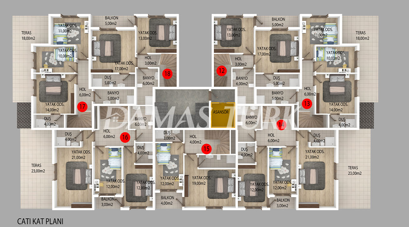 Appartements à vendre à Başiskele - Kocaeli DK040 | Immobilier DAMAS TÜRK 12