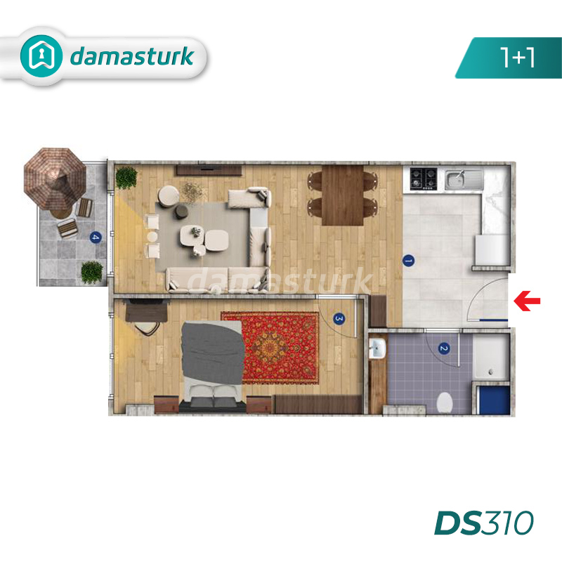 شقق للبيع في إسطنبول تركيا - المجمع DS310 || شركة داماس تورك العقارية  01