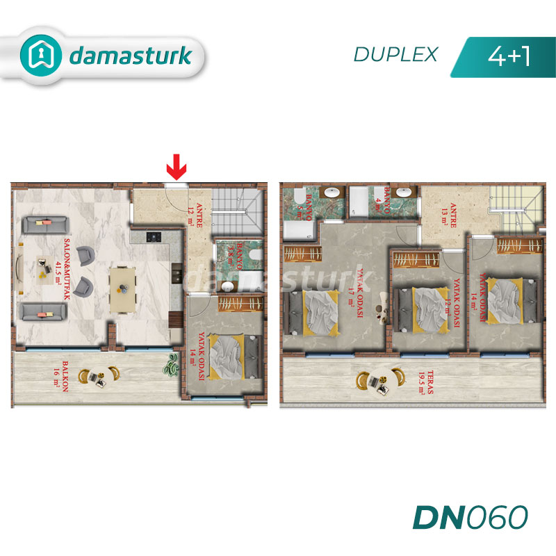 Apartments for sale in Antalya - Turkey - Complex DN060  || damasturk Real Estate Company 01