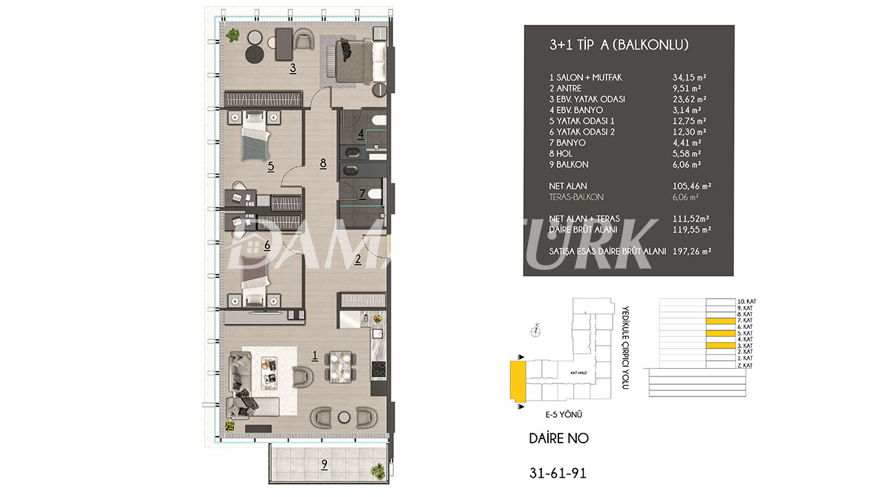 آپارتمان های لوکس برای فروش در توپکاپی - استانبول DS749 | املاک داماستورک 13