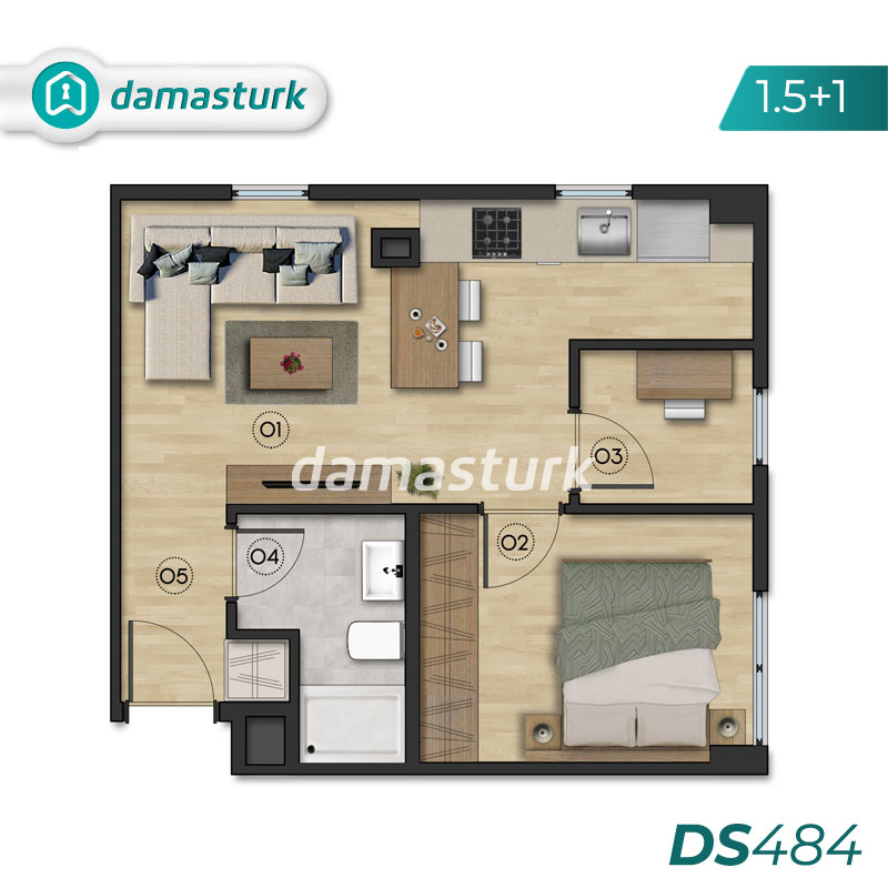 Apartments for sale in Kağıthane - Istanbul DS484 | damasturk Real Estate 01