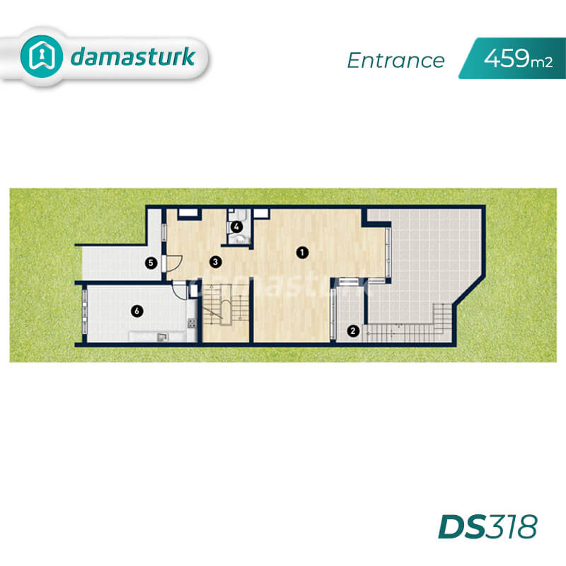 فلل للبيع في تركيا - المجمع  DS318 || شركة داماس ترك العقارية  01