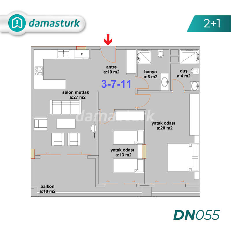 Apartments for sale in Antalya - Turkey - Complex DN055 || DAMAS TÜRK Real Estate Company 01