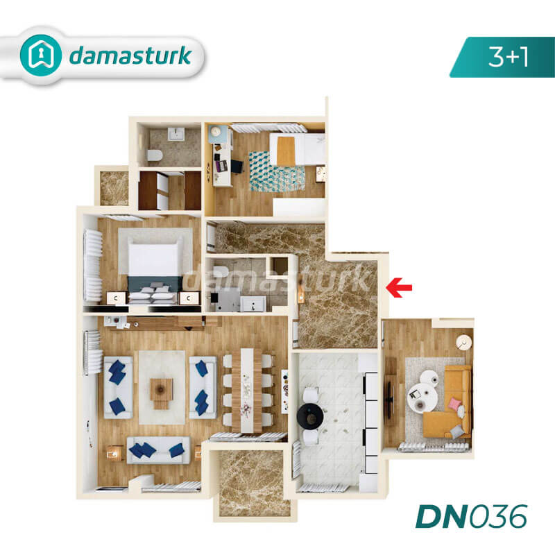  Apartments for sale in Antalya Turkey - complex DN036 || DAMAS TÜRK Real Estate Company 01