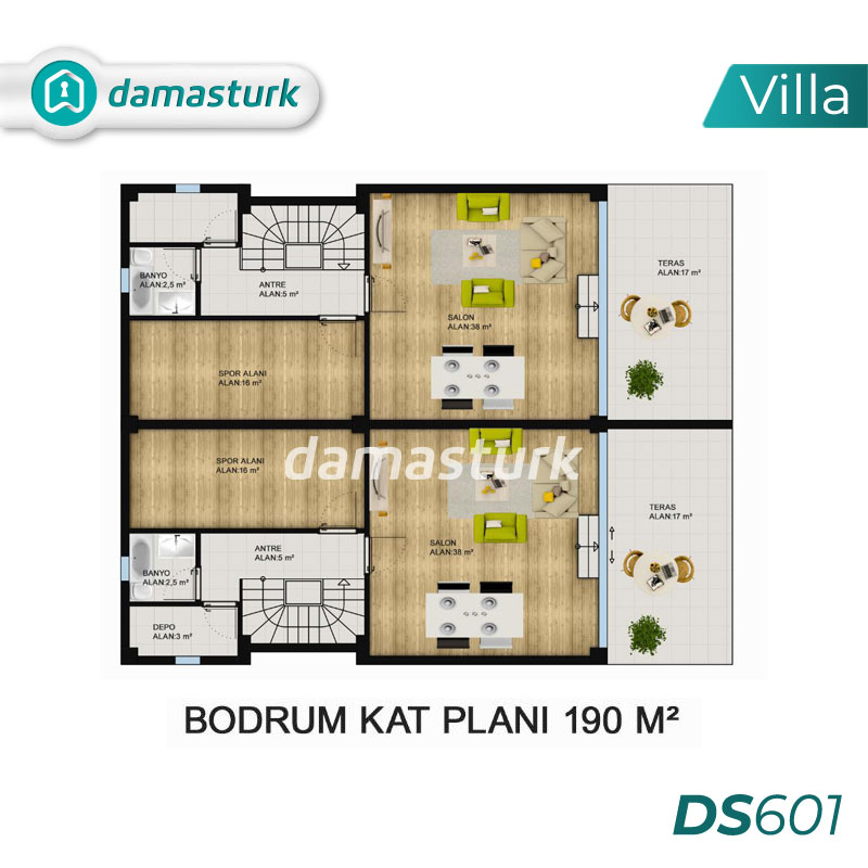 فلل للبيع في بيليك دوزو - اسطنبول DS601 | داماس تورك العقارية   01