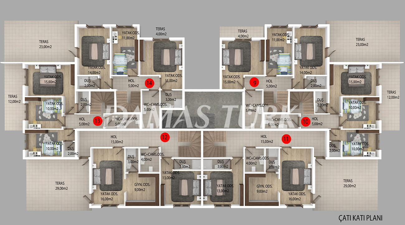 Apartments for sale in Başiskele - Kocaeli DK040 | Damasturk Real Estate 17