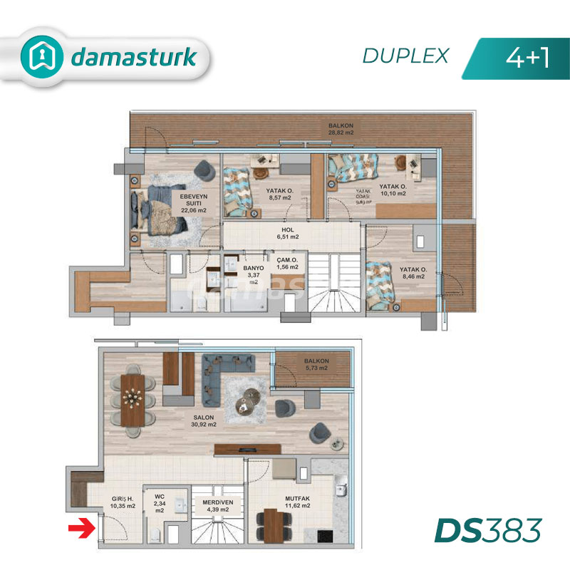 آپارتمانهای فروشی در ترکیه - استانبول - مجتمع  -  DS383   ||  داماس تورک أملاک 01